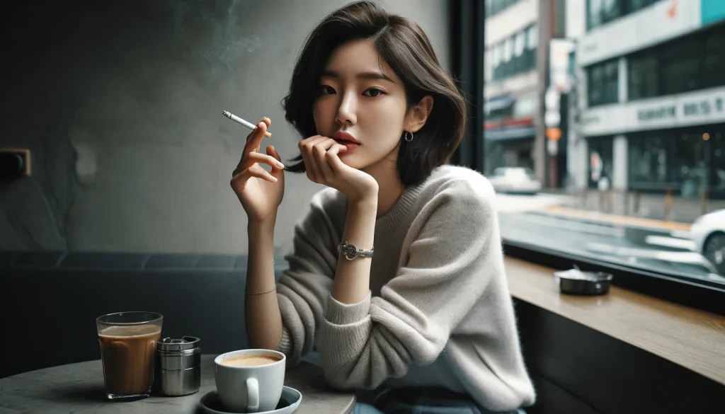 흡연하는 여성